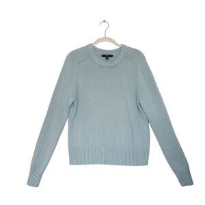 Banana Republic Women's Crew Neck Long Sleeve Cotton Silk Sweater in Blue - M